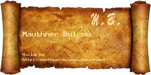 Mauthner Bulcsú névjegykártya